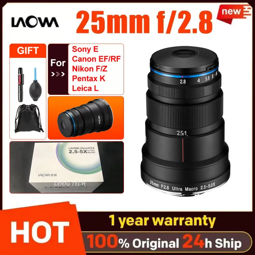 Venus Optics Laowa 25mm f/2.8 2.5-5X Ultra Macro Lens for Canon EF for Nikon F for Pentax K for Sony E