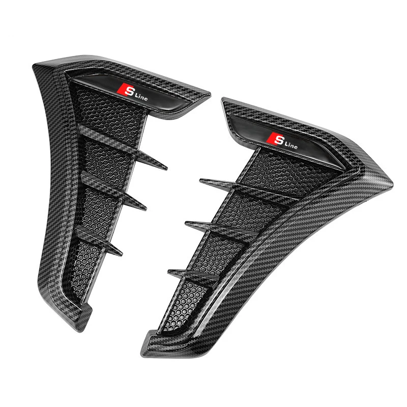 

For Audi Sline S3 A7 A1 A5 A4 A3 B7 Q7 TTA6 Q5 B8 Q3 80 R8 A8 C7 B5 Q2 Car Styling Carbon Black Body Fender Side Trunk Stickers