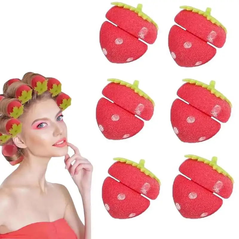 6/12/18/24 Stück Erdbeer-Lockenwickler DIY Schwamm-Lockenwickler für voluminöse Locken, Haar-Styling-Werkzeuge für langes Haar – Detail 9