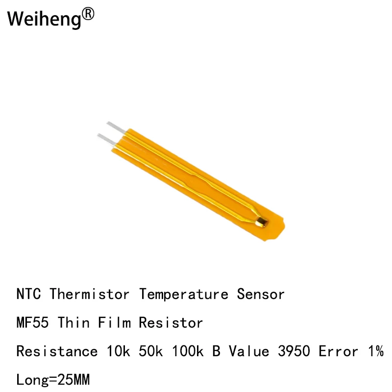 MF55 Thin Film Temperature Sensor 10pcs 10K 50k 100k B3950 1% Ultra-thin Shape Resistor Computers Printers NTC Thermistor