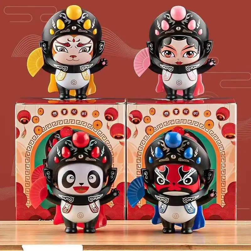 Traditional Chinese Sichuan Opera Culture Face Changing Panda Doll Interesting Face Changing Children\'s Doll Gift Souvenir Toy