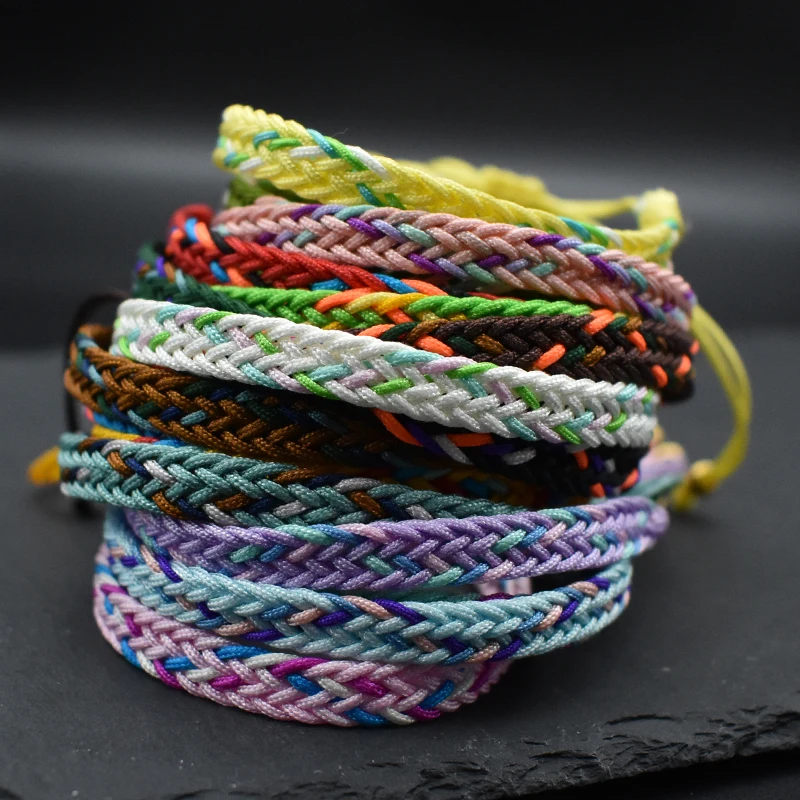 Colorful Thread Braided Bracelet Women Men Mixed-Color String Couple Bracelet Adjustable Pulsera Chain Jewelry