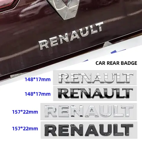 3D ABS-bokstav bakre bagageutrymmesemblem klistermärke för Renault Megane 2 3 4 RS Grand Scenic Clio Captur Duster Trafic Logan 6 best sales anagram Renault - №2