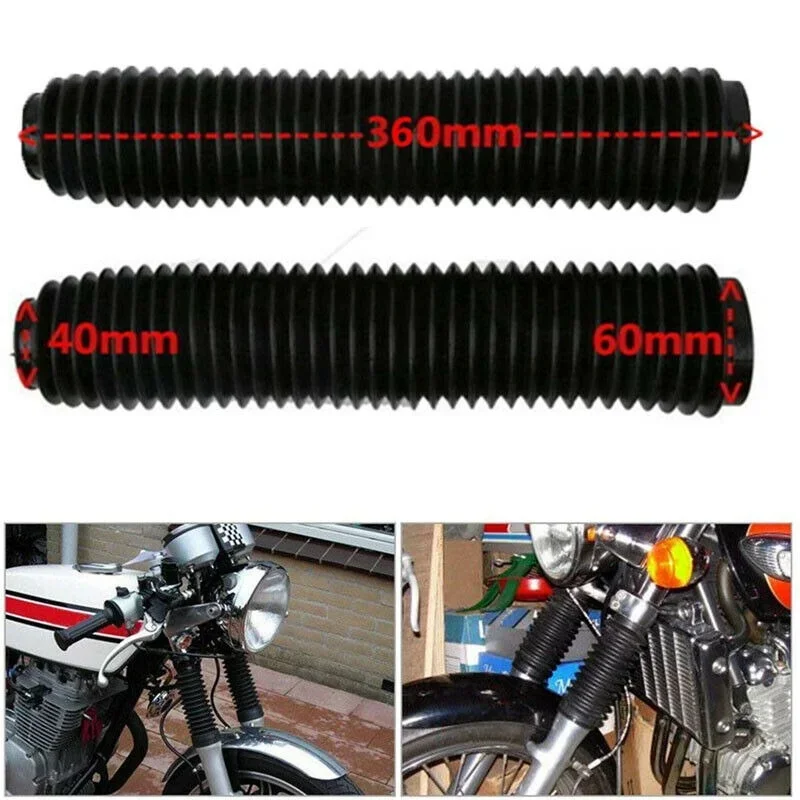 Afbeelding 6: 1 paar 360 mm vorkstofkappen beenkappen laarzen shock rubber voor motorfiets crossmotor