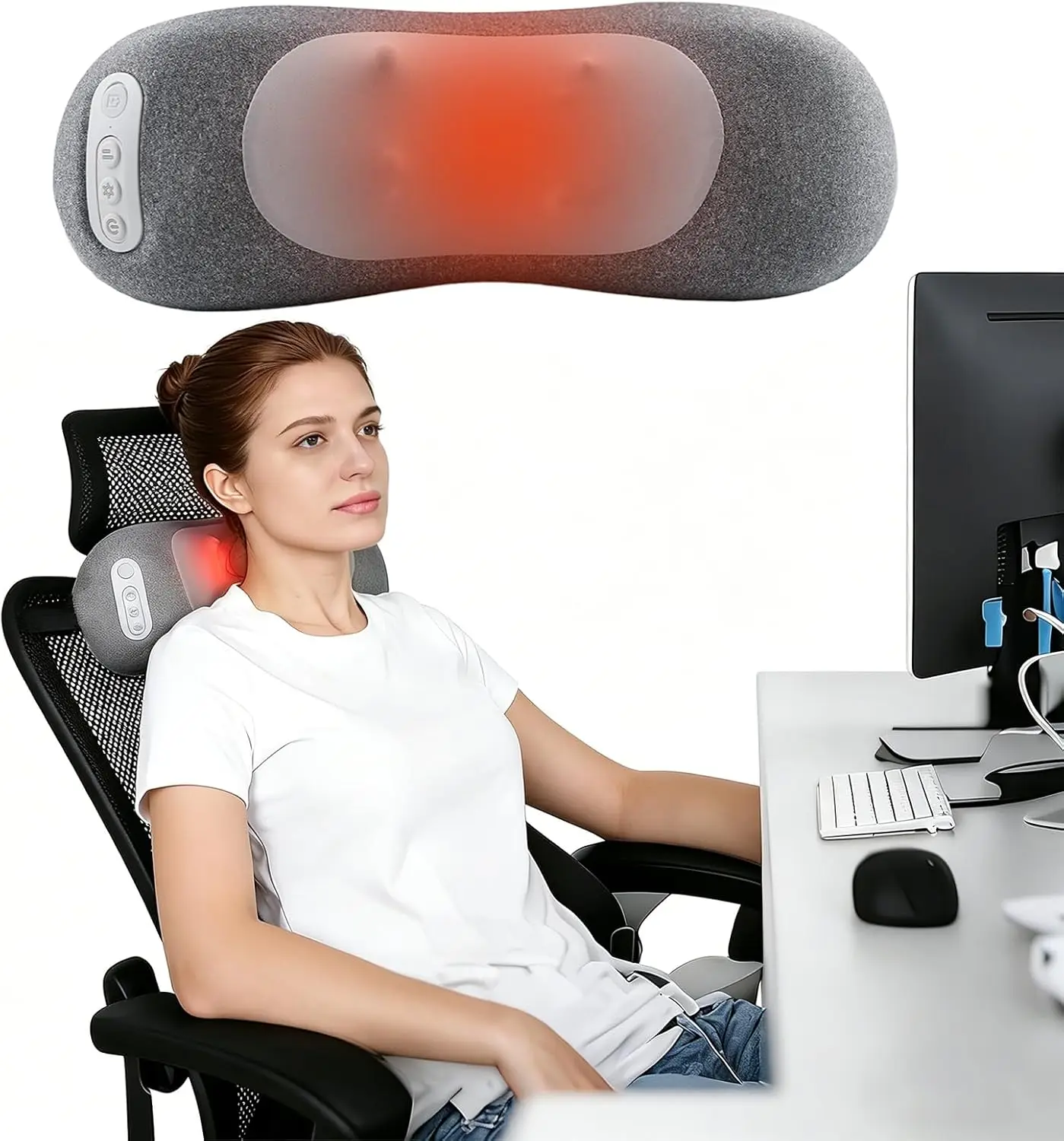 2-in-1 Ergonomic Sleep Pillow with Neck Shoulder Massage for Relaxation and Improvement of Sleep Quality Bedding Support Pillow