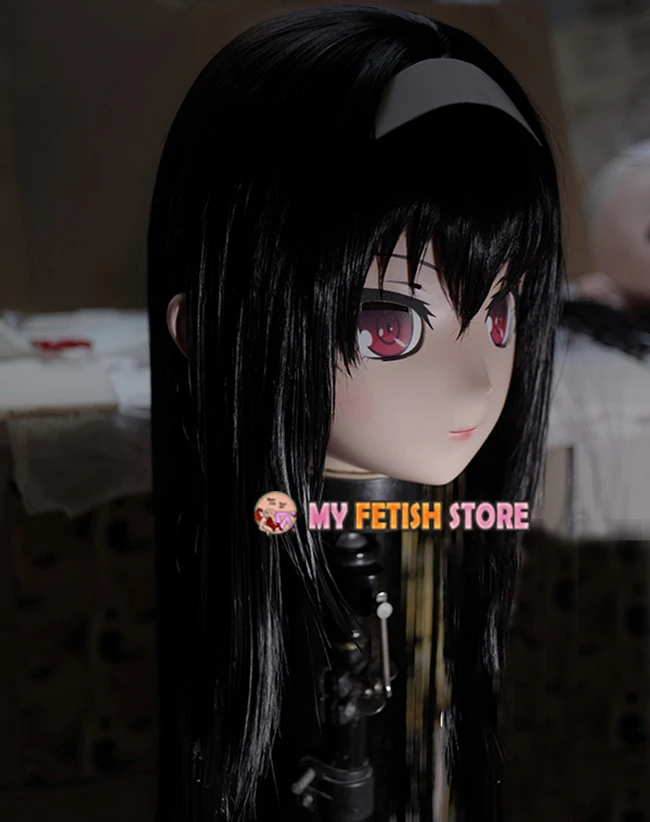 (KM108) Handmade Female Resin Crossdress Pretty Girl 3/4 Head Lolita Doll Mask Japanese Anime Cosplay Kigurumi Mask Crossdresser