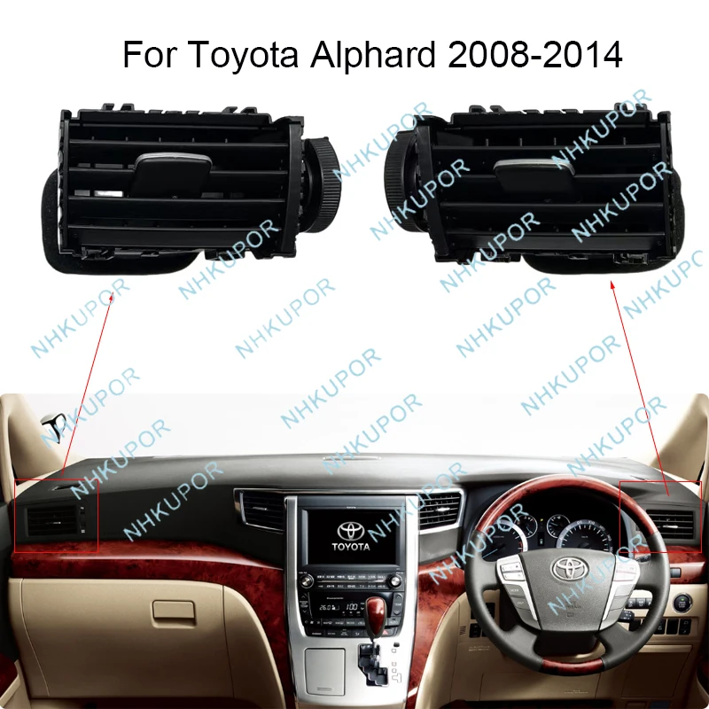

Air Conditioning Outlet Grille Cover Dash Panel Frame Kit For Toyota Alphard 2008 2009 2010 2011 2012 2013 2014