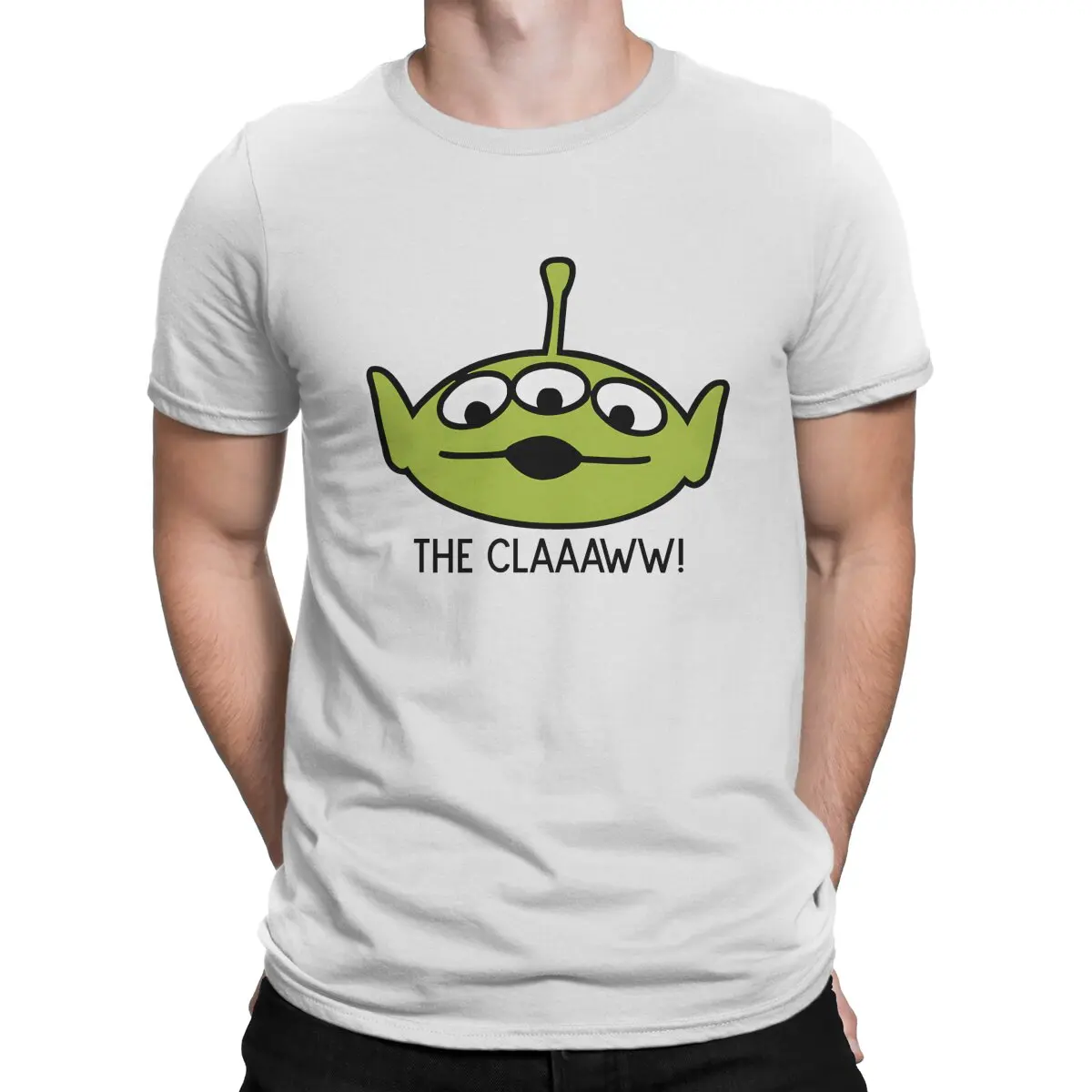 Disney Toy Story Alien Newest TShirt for Men The Claaawww Sticker Round Neck Basic T Shirt Distinctive Birthday Gifts Streetwear