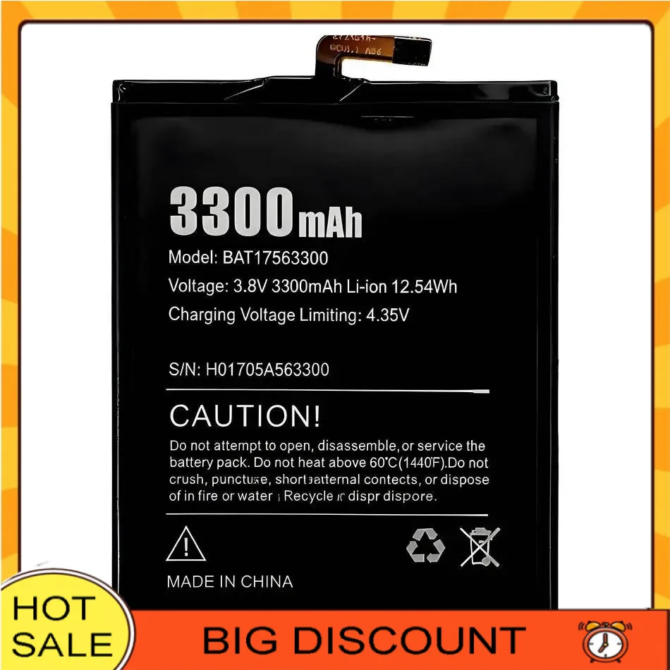 

Premium Replacement Mobile Phone Battery For Doogee Shoot 1 5.5 Inch 3300Mah BAT17563300