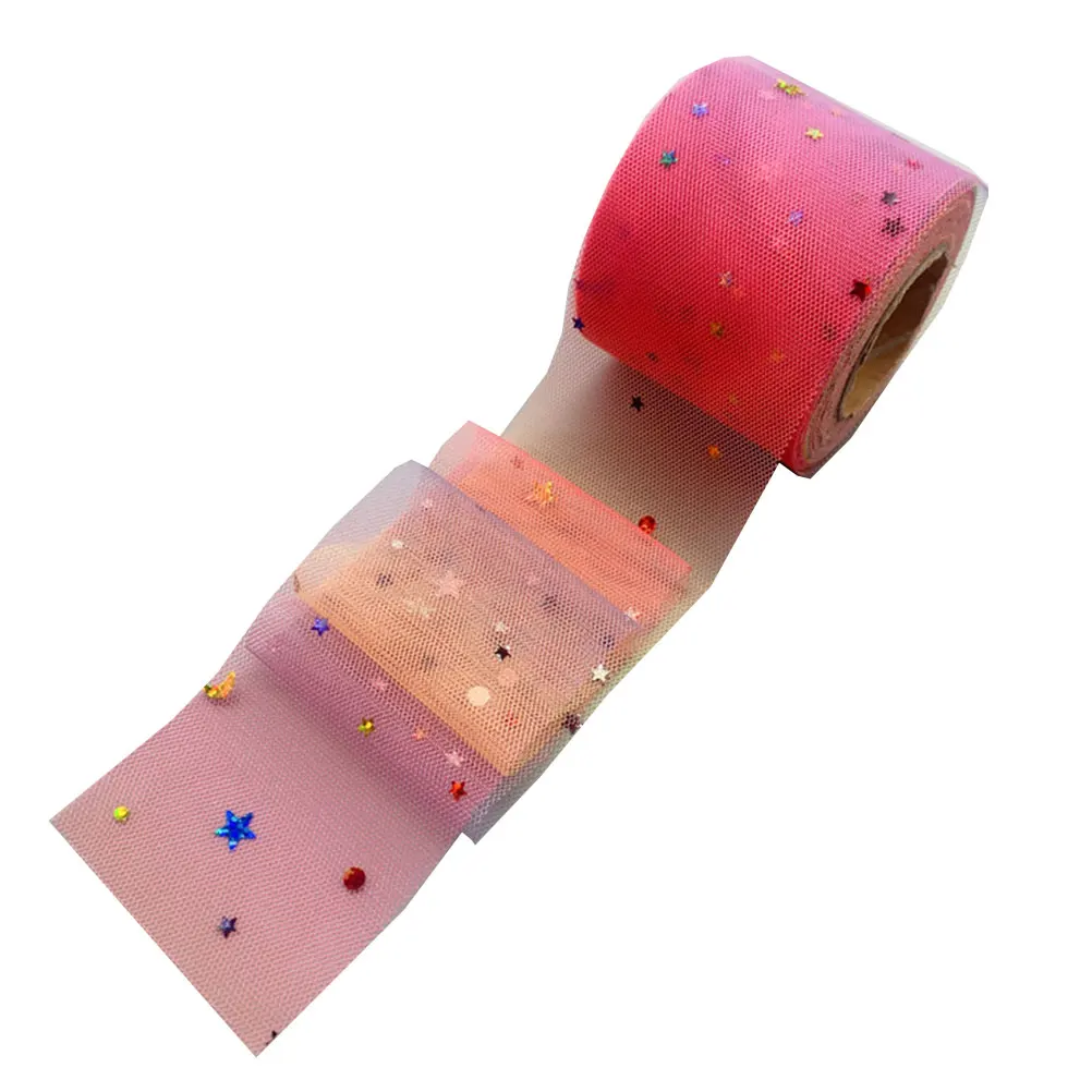 

6cm Gauze Ribbon Mesh Belt DIY Decoration Bow Tie Gift Strap for Headdress Clothes Dress Star Moon Sequins Lightweight Durable