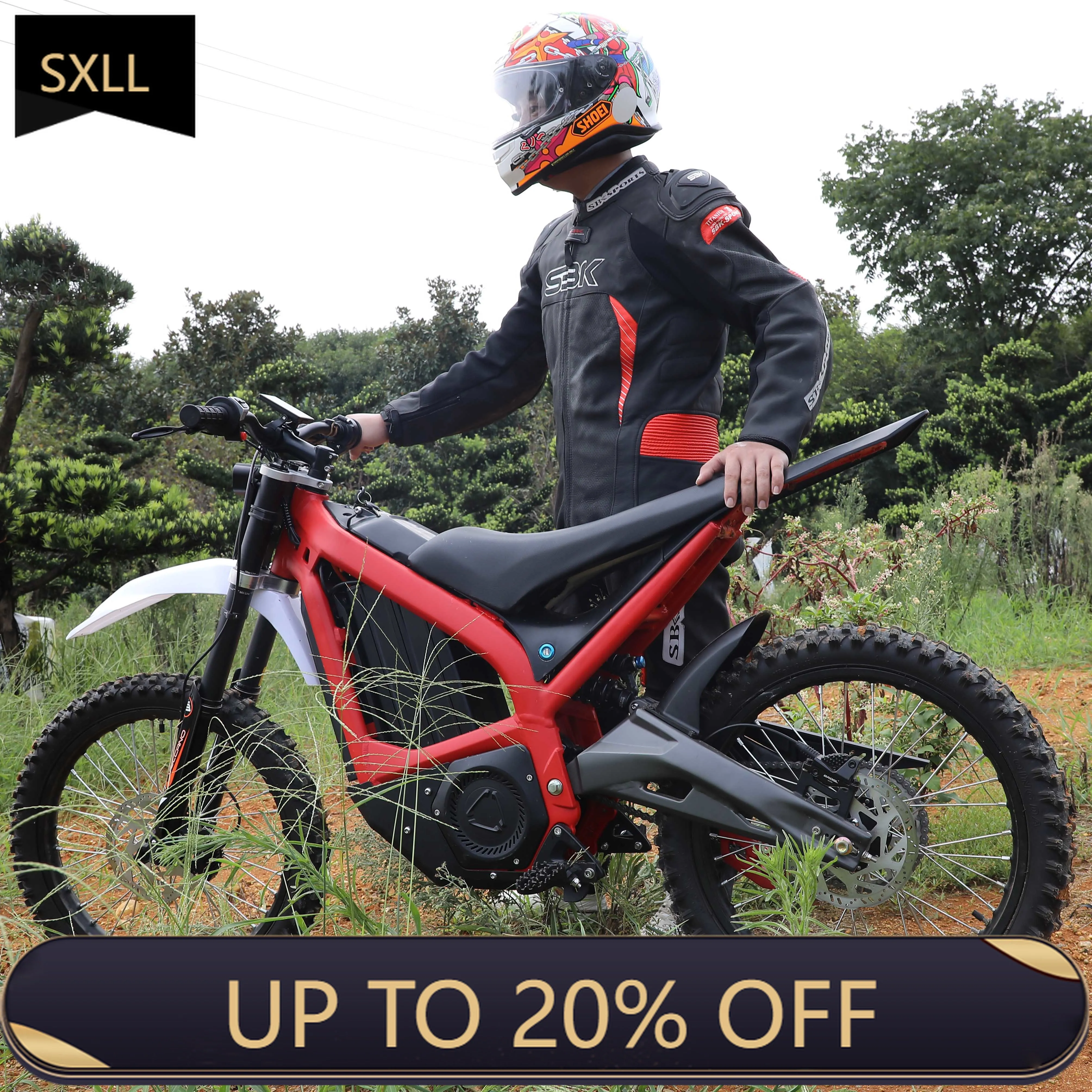 

SXLL Bafang Motorcycle Electric 72v 3000w 96V 6000w Cheerleading Motorcycle Off-Road Bike Electric Off-Road Bike 30AH Pit Bike M