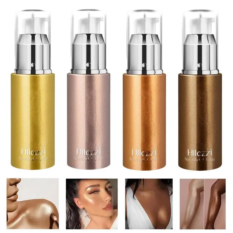 

4 Color Sunless Self-Tanning Lotion Dark Self Tanner Serum Bronzer Sunless Fast Tan Glow Shining Body Self Tanning Lotion 40ml