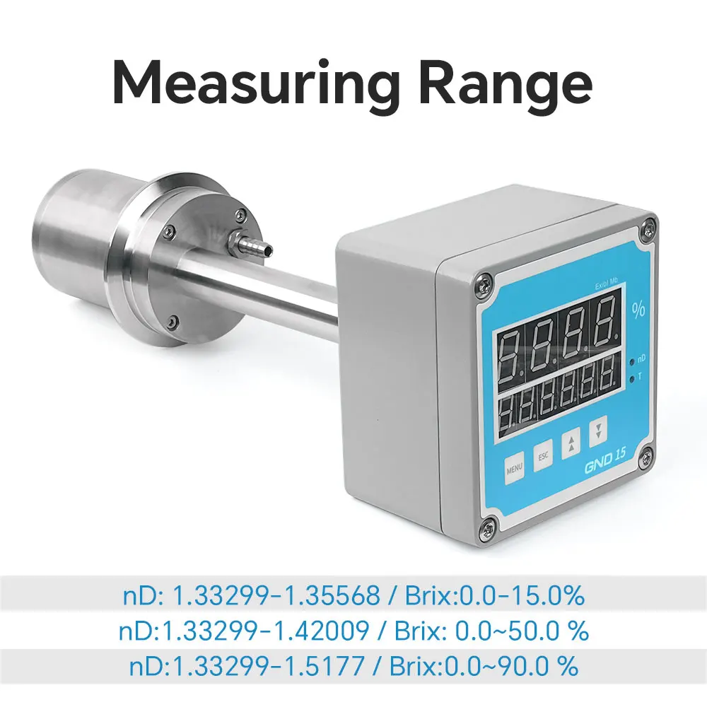 CZ-H อุณหภูมิการทํางานสูง Digital Industrial Inline Brix Refractometer จากผู้จัดจําหน่ายในจีน
