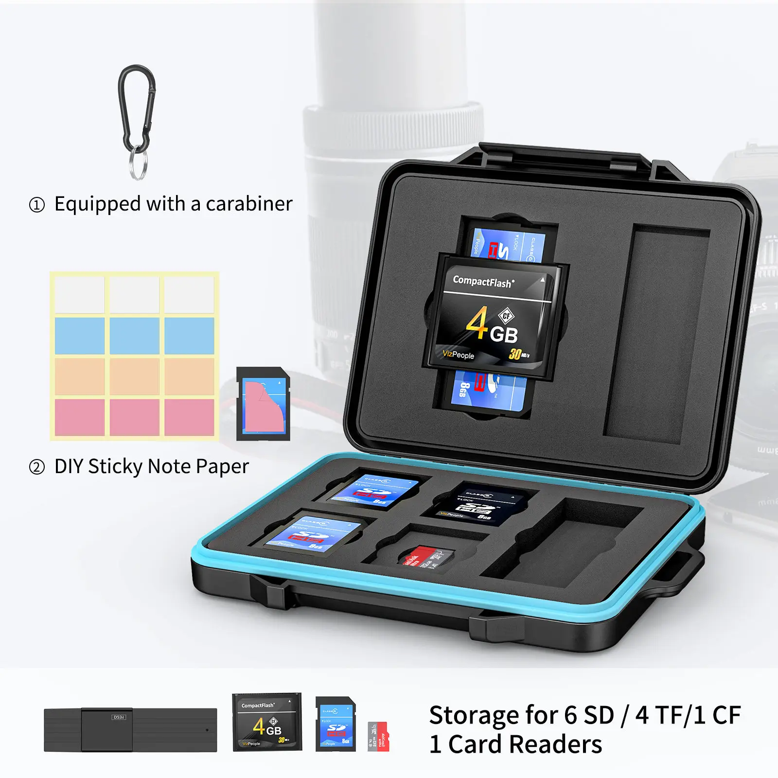 PHIXERO EVA  Bag Storage Box Shockproof Memory SD Card Anti-static Waterproof TF SD CF Micro SD Card Memory Card Storage Box