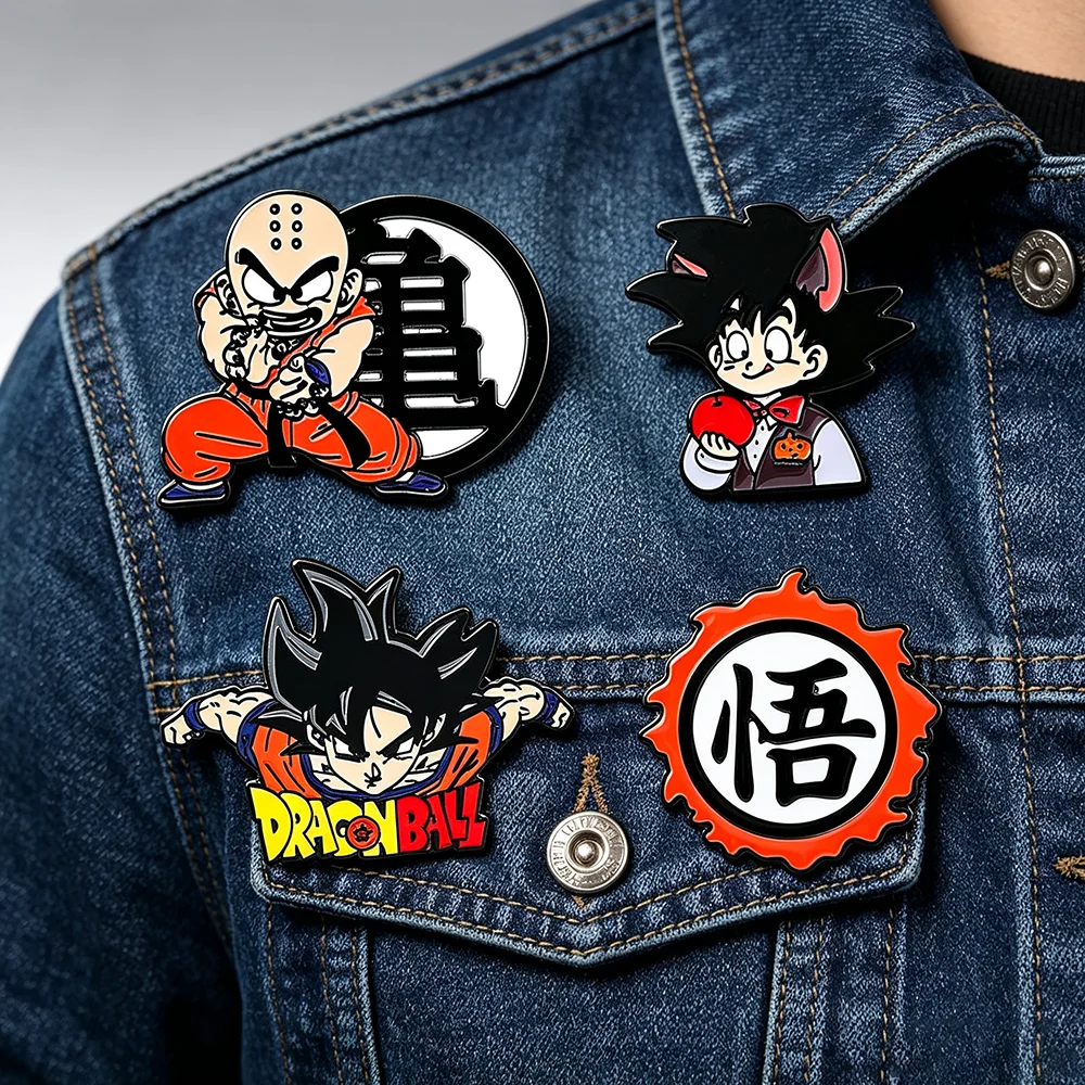 Kawaii Vintage Manga Fighter Enamel Pin Zinc Alloy Decorative Lapel Badges, Novelty Fandom Ornaments for Jackets Fans Gift
