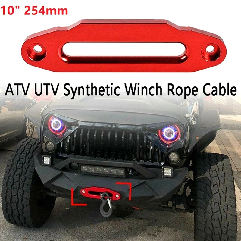 

Car Universal 8000-15000 Lbs Synthetic Mount Winch Rope 10 Inch 254MM Aluminum Hawse Fairlead SUV ATV UTV Hawse Fairlead