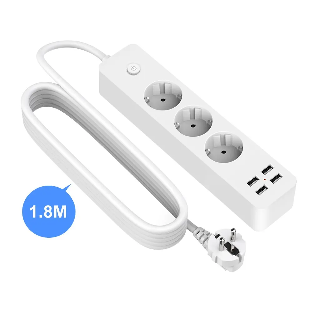 EU-Stecker 3 Steckdosen 4usb Steckdose 5v 2,4 eine 1,8 m Verlängerung kabel buchse für Home-Office-Stecker mit Haupt schalter