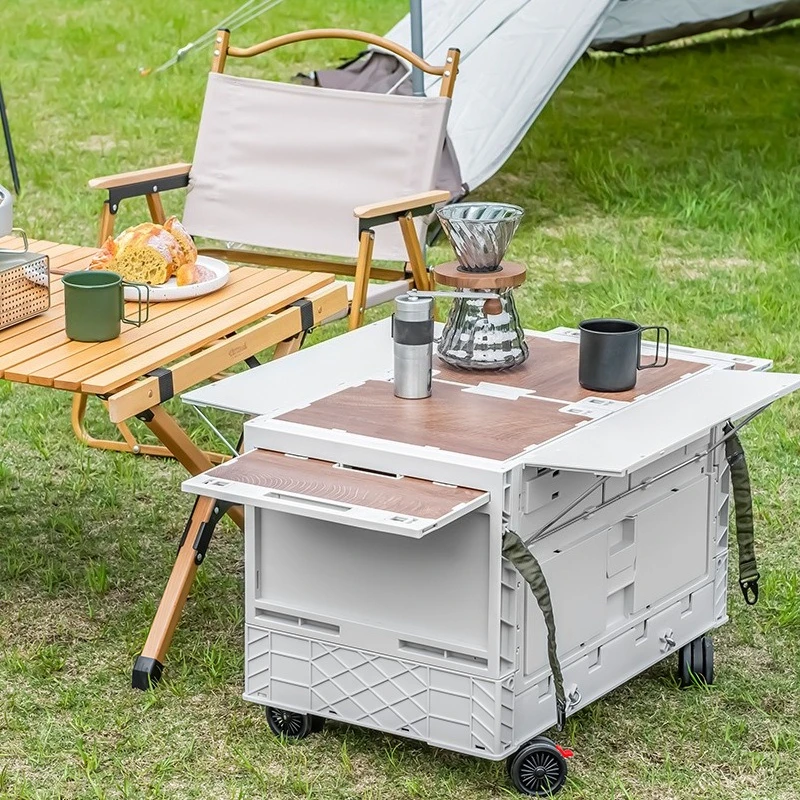 Outdoor multi-functional folding camping box cart, storage box, portable car box, trailer, lightweight and portable