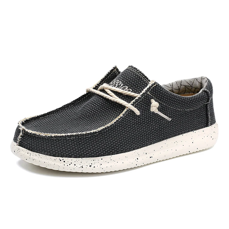 Leichte, bequeme, lässige Slip-On-Loafer aus Canvas für Herren mit weicher Sohle – ideal zum Gehen und Reisen – Detail 14