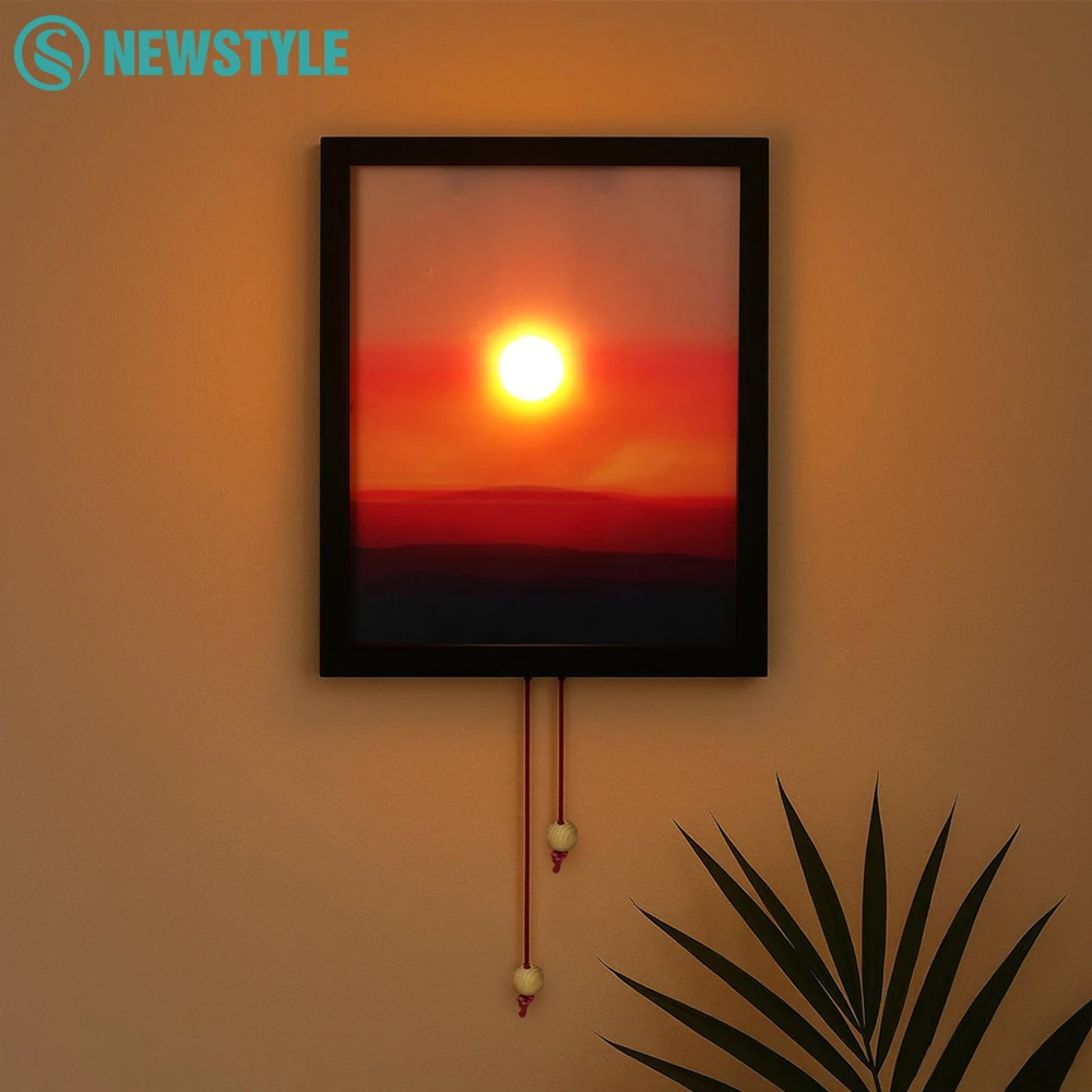 الإبداعية شروق الشمس وغروب الشمس ضوء الليل 3 مستوى سطوع المنقولة مشهد الجدار مصباح لغرفة النوم غرفة المعيشة ديكور #1