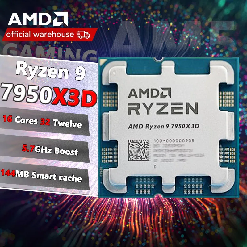 

Новый AMD Ryzen 9 7950X3D R9 7950X3D 4,2 ГГц 16-ядерный 32-поточный процессор 5NM 128M 100- 100000908 Розетка АМ5, но без вентилятора