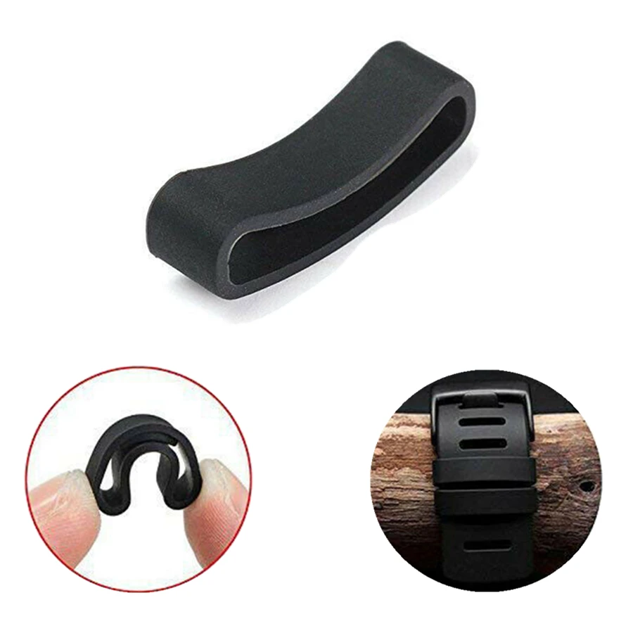 Black Watchband 28mm Silicone Band Rubber Watch Strap Loops Ring Accessories Holder Locker Replacement For Suunto Core For Ambit