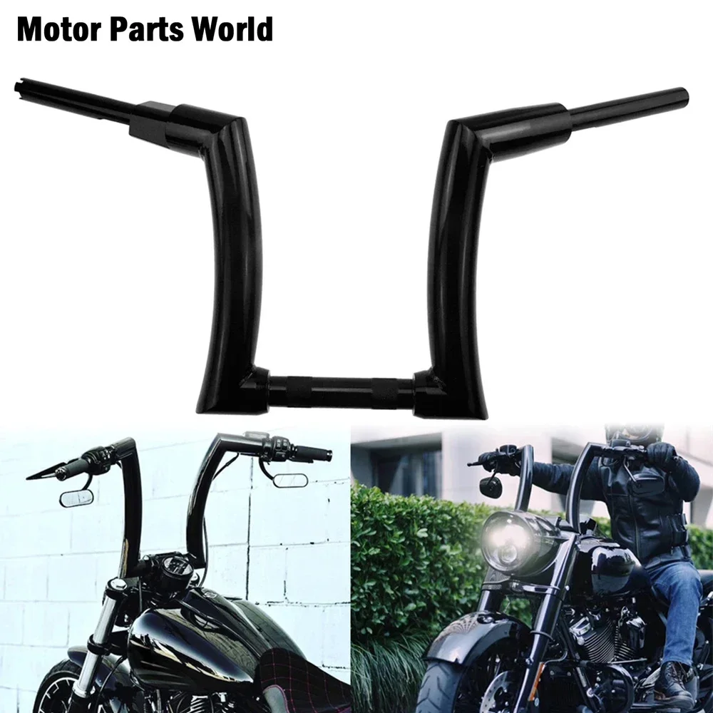 

Motorcycle 12" 14" 16" Drag Handlebar Rise HandleBar Gloss Black For Harley Touring Softail Classic Fat Boy FLSTF FXSTB 15-2020