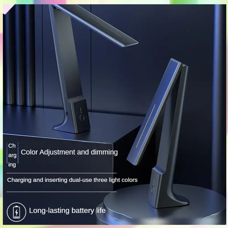 

B23B LED Folding Desk Lamp Charging Touch Control Dimmable Desktop Eye Protection Reading Study Office Bedroom Bedside Lamp