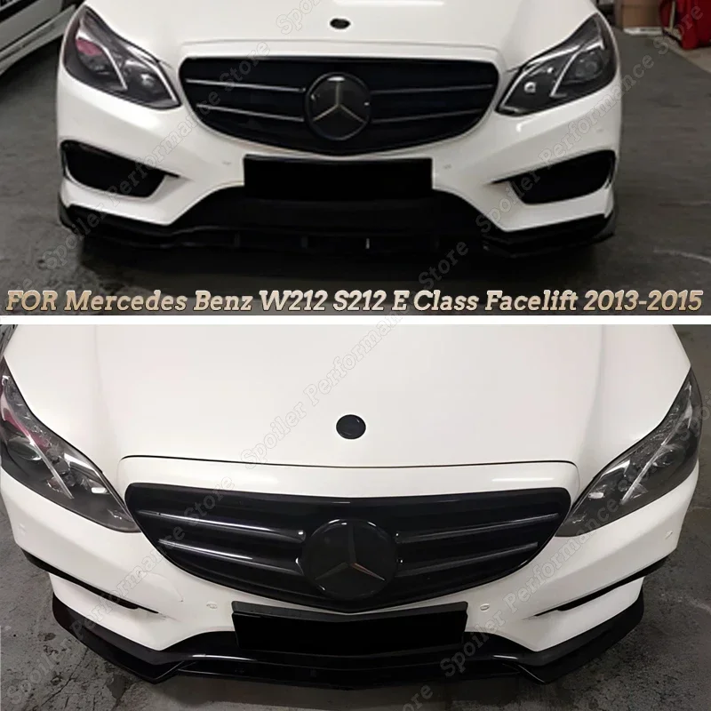 

For Mercedes Benz W212 S212 E Class Facelift Front Bumper Lip Spoiler Splitter BodyKits Diffuser Car Accessories 2013 2014 2015