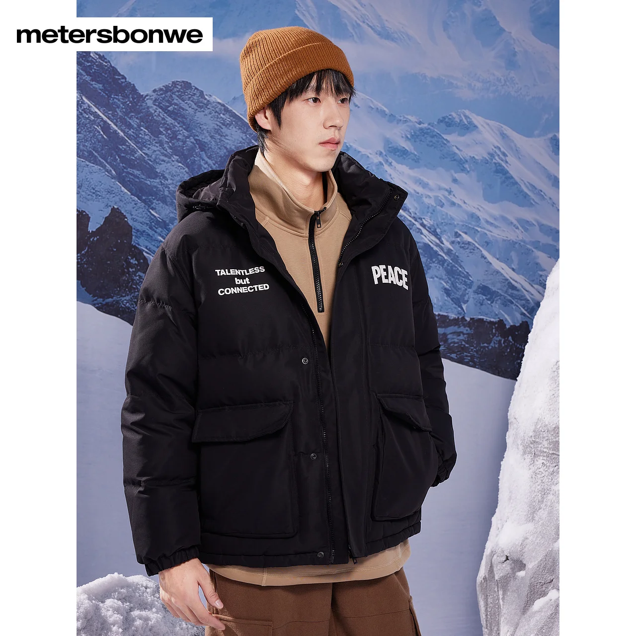 Metersbonwe Hooded Down Jacket Men Winter 2023 New Basic Thick Winter Parker Coat Male Warm Jackets Casual Loose Outerwear Brand