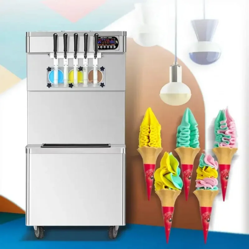 Commercial Soft Serve 3 5 7 Mixed Flavors Table Vertical Ice Cream Making Hine CE ETL Certification