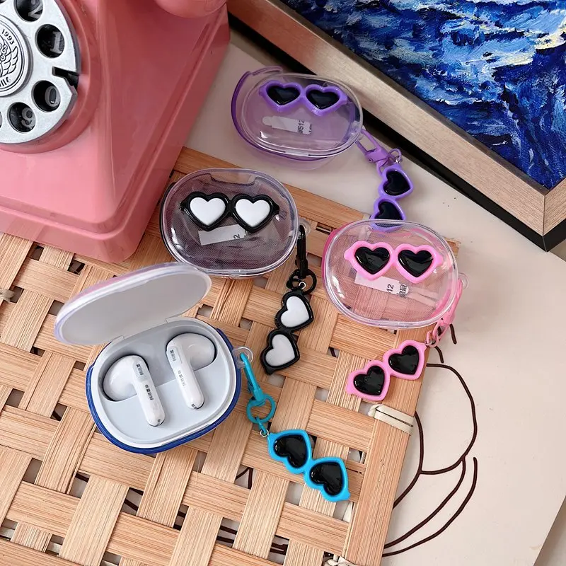 حافظة سيليكون شفافة لبراعم Redmi ، غطاء سماعات أذن نشطة مع Keychian ، جراب سماعات أذن مضحك ، 5 5Pro 4Lite