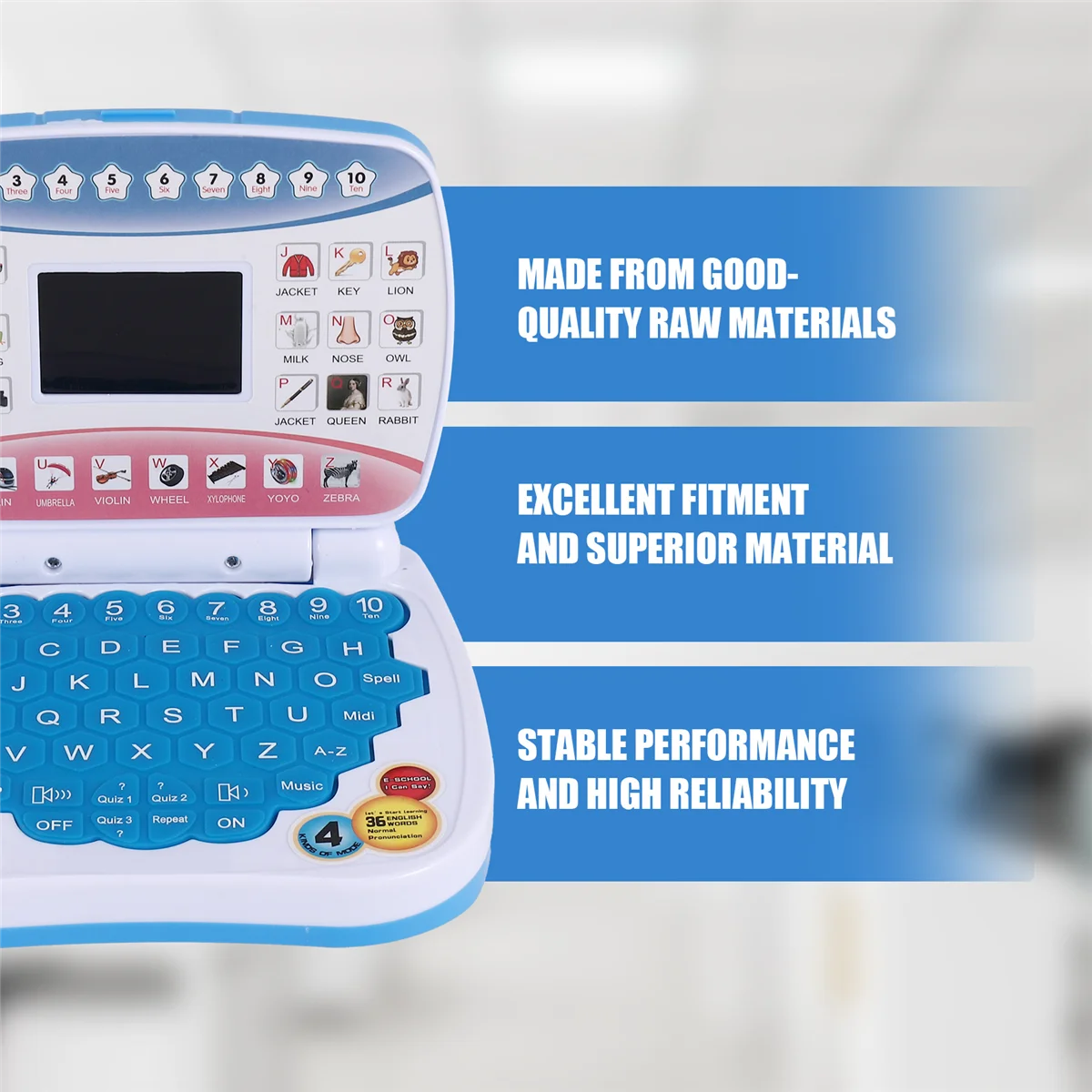 【قطرة السعر】آلة تعلم الكمبيوتر المحمول للأطفال ألعاب تعليم اللغة الإلكترونية لمرحلة ما قبل المدرسة هدية للأطفال الصغار باللون الأزرق