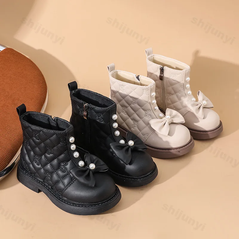 Girls Short Boots Autumn 2025 Children's Ankel Boots Fashion Comfortable Outdoor PU Leather Shoes Kids Toddler Princess Shoes