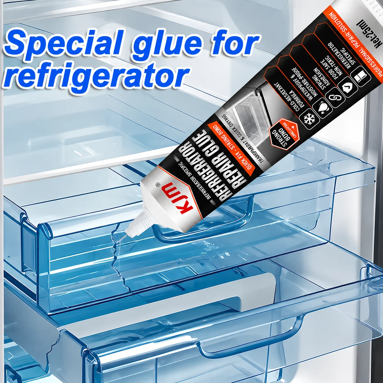 Refrigerator Special Repair Glue 25ml Waterproof Low Temperature Resistant Adhesive For Fridge Plastic Drawer Shelf Seal Repair