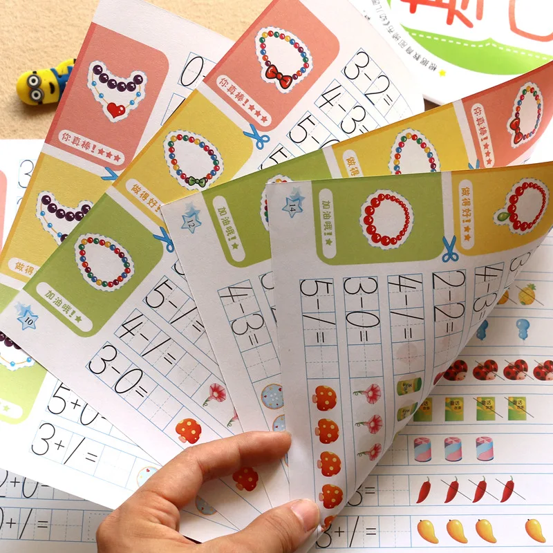 35 Pages Kids Learning Math Early Education Exercise Questions Within 10 Workbook Handwritten Arithmetic Exercise Books