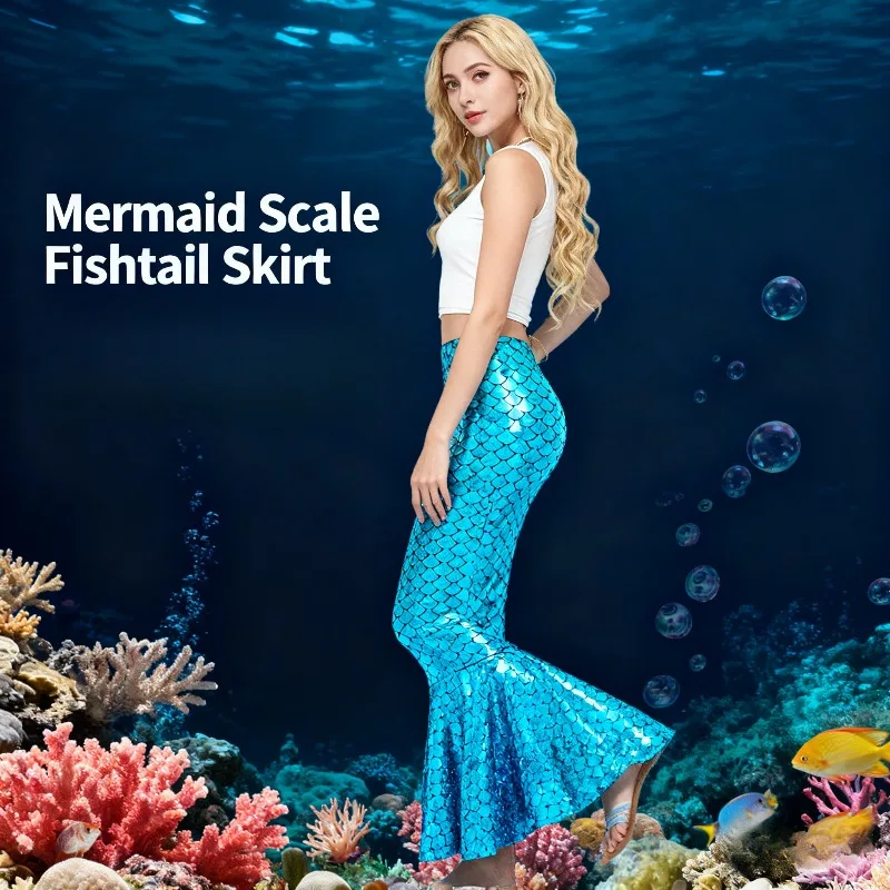

2025 Mermaid Bodycon Dress Fishtail Skirt Cosplay Mermaid Princess Long Dress