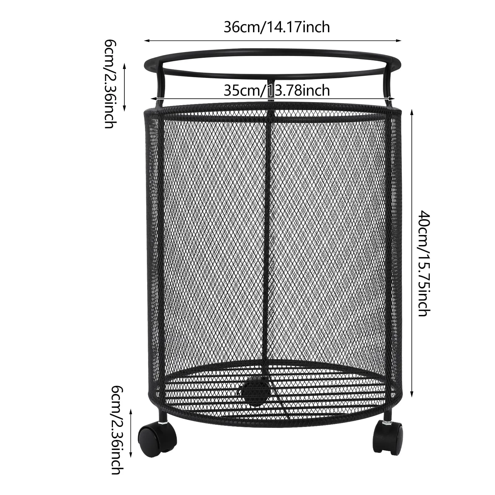سلة الغسيل بعجلات، عربة سلة الغسيل المعدنية المستديرة، عربة فرز سلة الغسيل المحمولة، لعبة سلة الملابس القذرة للحمام
