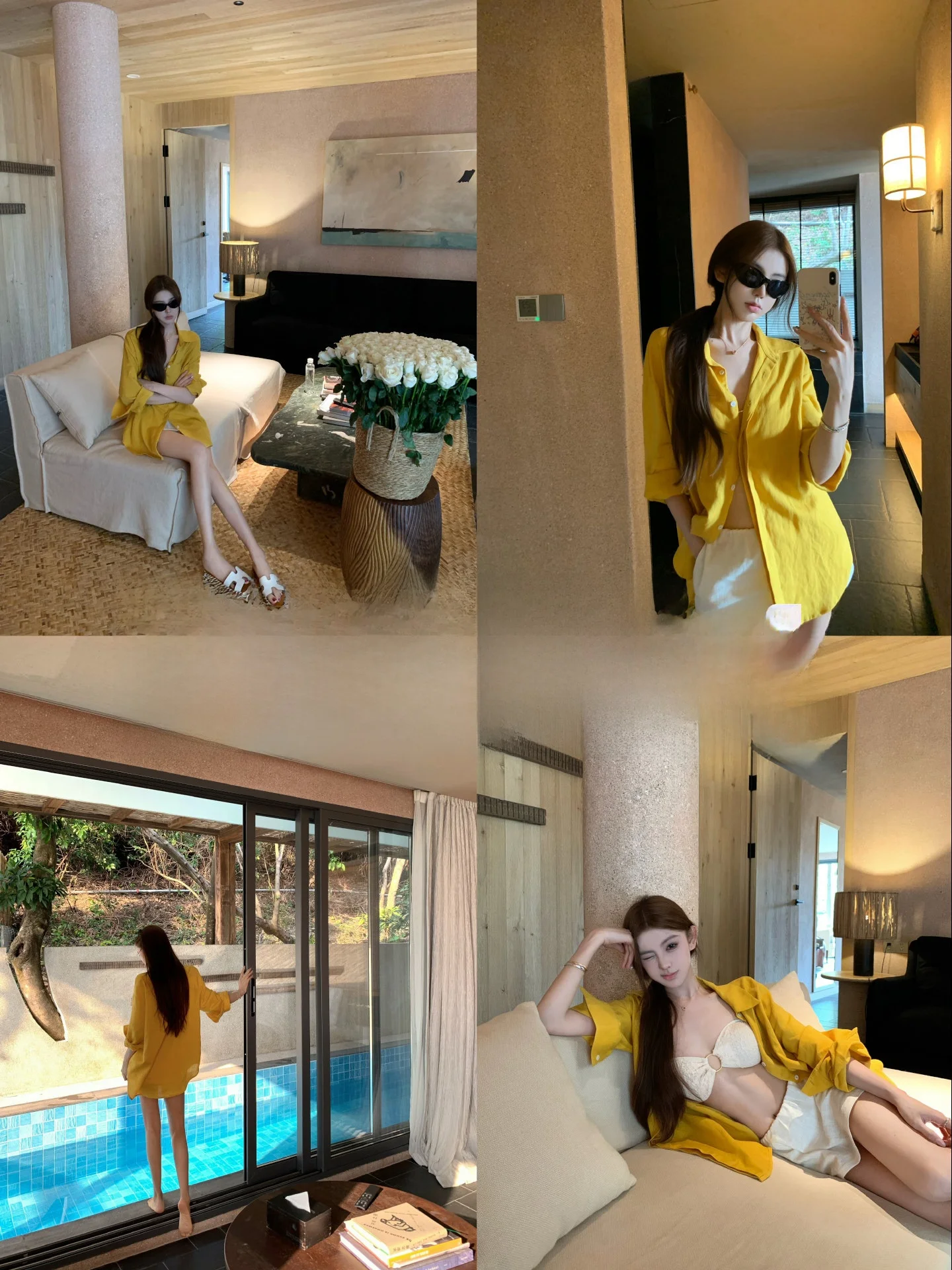 

OKMASHOP Sicilian Holiday Long Sleeve Sunscreen Shirt Women's Spring Summer Elegant Loose Outerwear Silk Linen Blend