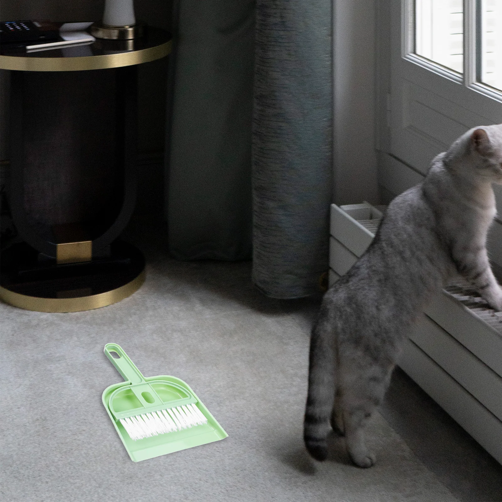 1세트 컴팩트 애완동물 케이지 청소 세트 다기능 빗자루 쓰레받기 햄스터 토끼 강아지 고양이 화장실용