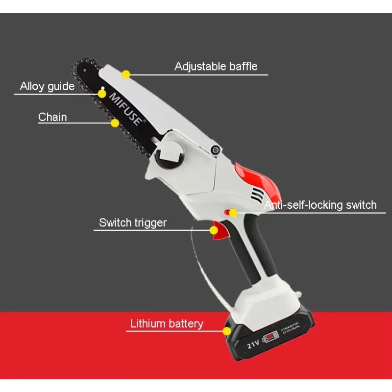 Chain Saw Electric Chainsaw Cordless Battery Powered Professional Wood Cutting Machine With Portable Mill Attachment