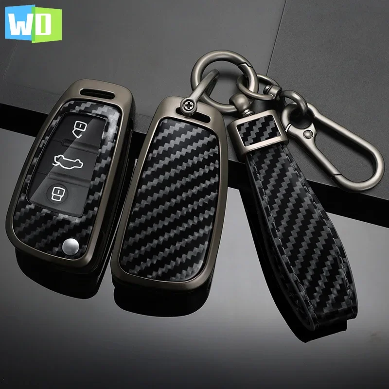 

Zinc Alloy Carbon Fiber Style Car Keycase Suitable For Audi A1 A3 A4 8P 8L 8V A5 B6 B7 A6 A7 C5 C6 Q3 Q5 Q7 4F S3 S4 S6 RS3 TT