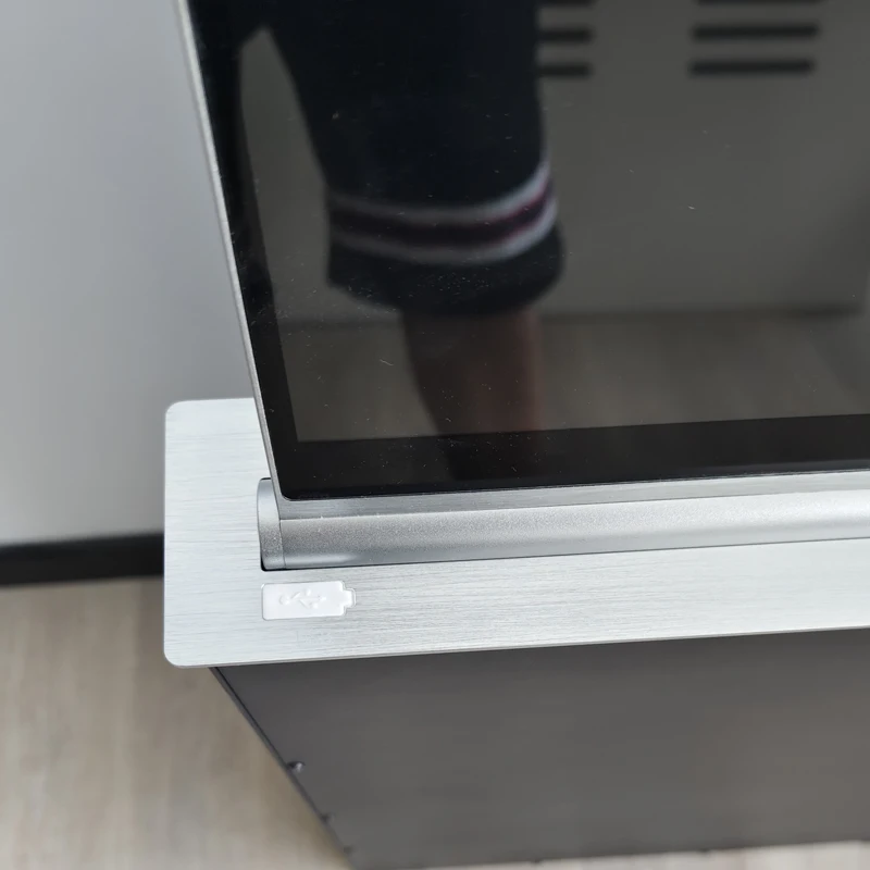 15.6 Inch Ultra-thin Screen with Microphone Motorized Retractable Monitor Hidden Lcd Monitor Lift Mechanism for Conference Room