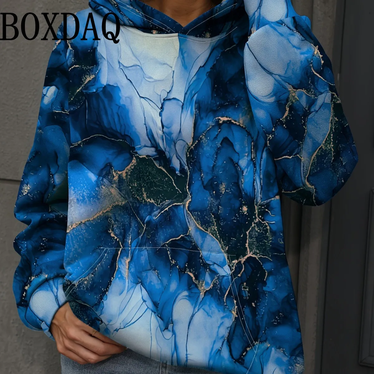 Autumn Marble Gradient 3D Print Hoodies Winter Women Fashion Casual Pockets Sweatshirts Loose Hoodie Pullover Tracksuit Clothing