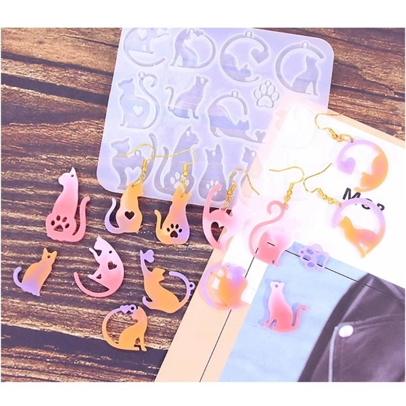 

Cats Earrings Pendant Silicone Molds Jewelry Making Molds for Earrings Making