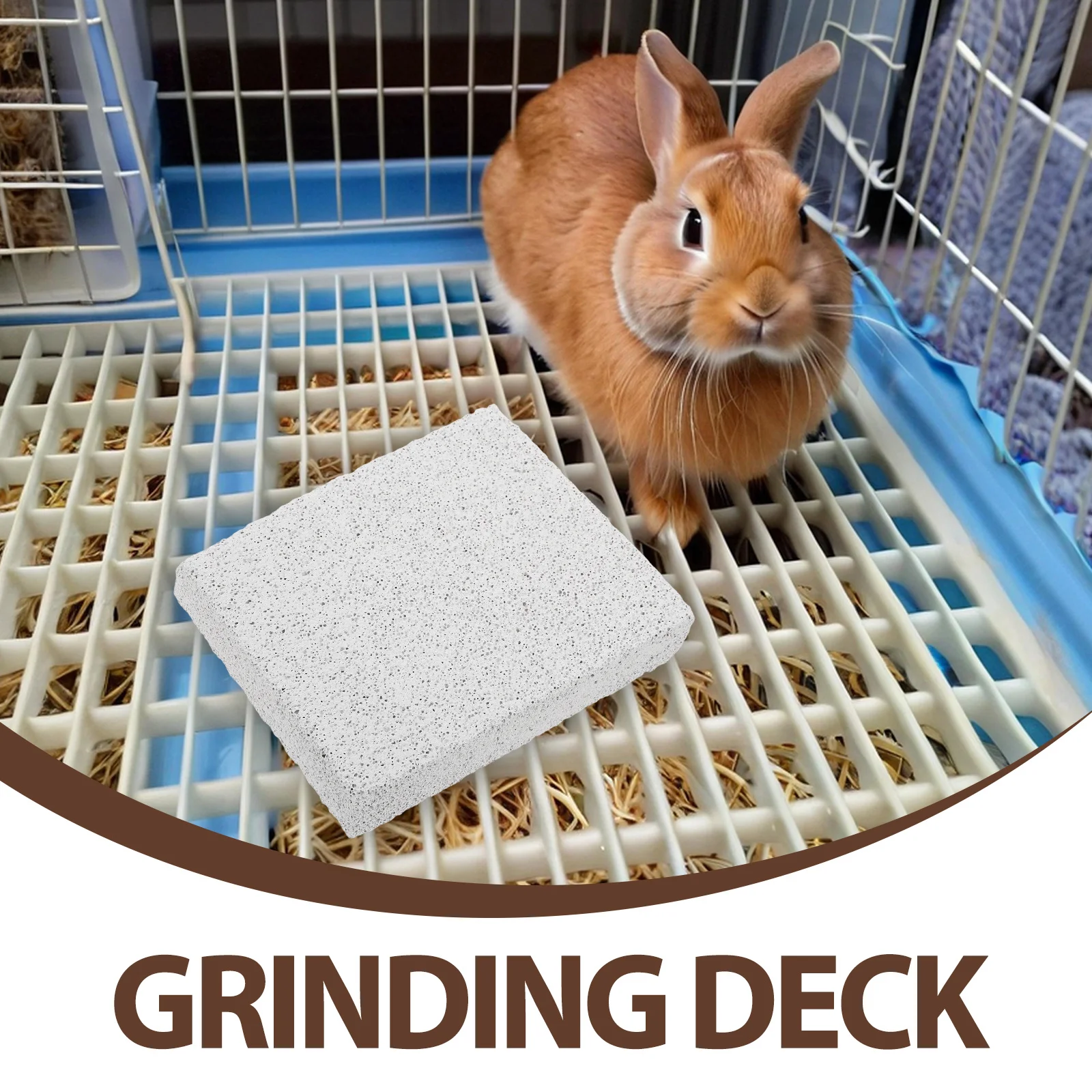 لوح خدش للحيوانات الأليفة الصغيرة مصنوع من الحجر البركاني المسامي ملف مخلب طبيعي للأرانب خنازير غينيا شينشيلا القنافذ الأثاث