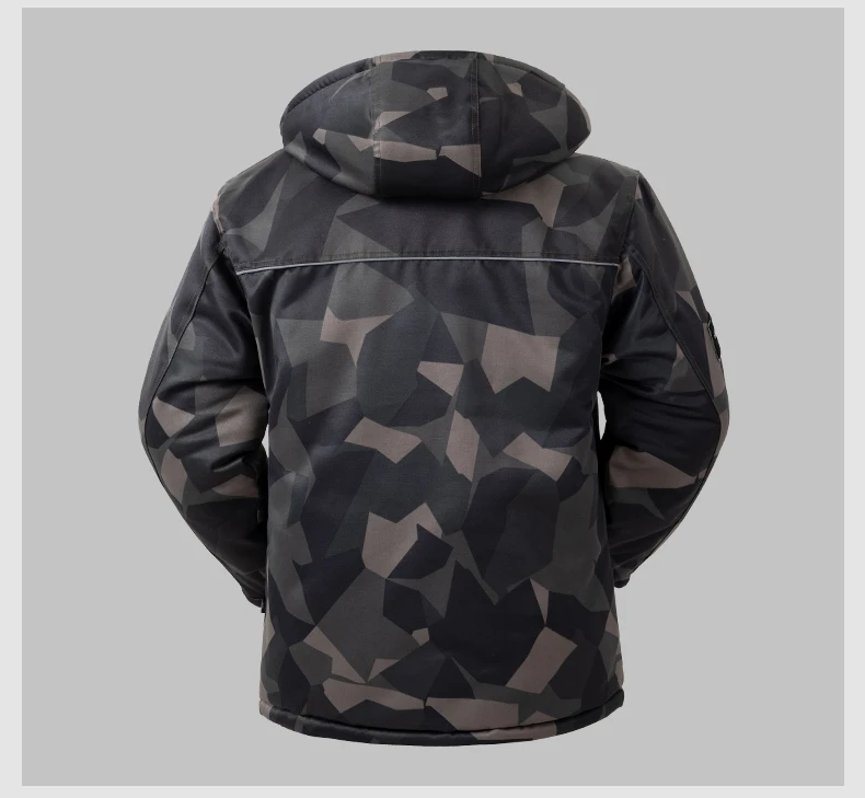 Winter wasserdichte winddichte Camouflage-Baumwolljacke für Herren, dicker, warmer, mit Samt gefütterter, kalter Schutz-Arbeitsmantel – Detail 14