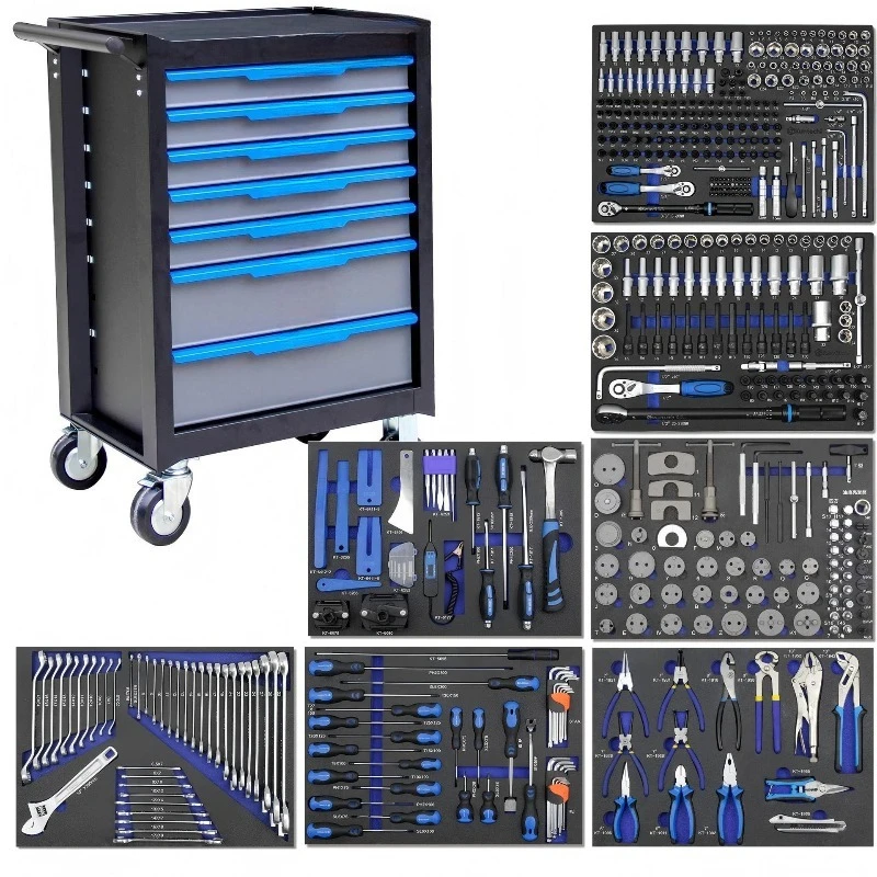 Tool cart set with 485 pieces, tool cart auto repair drawer-style combination cabinet with tools, quick repair and maintenance