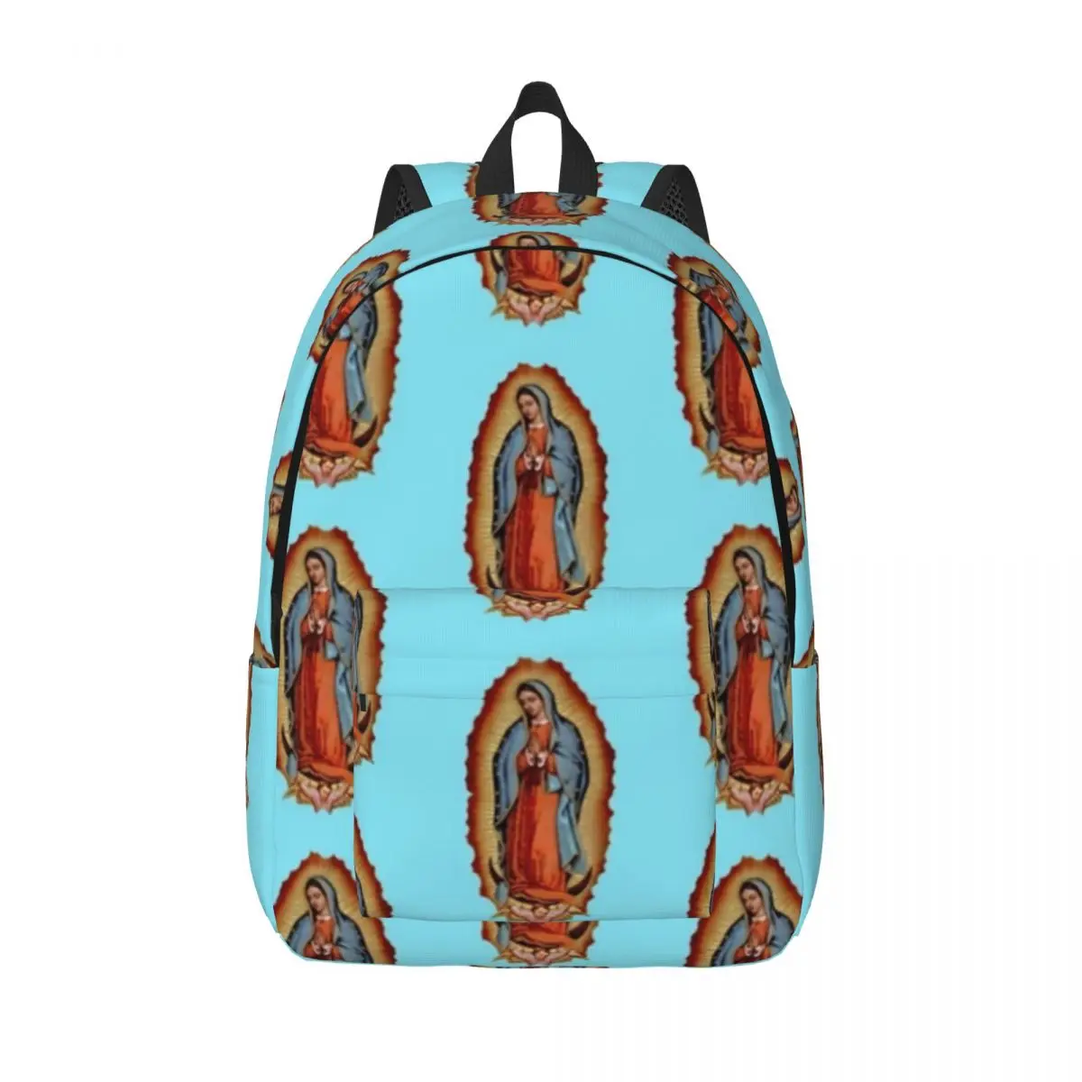 Virgin Mary Maria Canvas Backpacks Diego De Guadalupe Pretty Bag Picnic Backpack Lightweight Bags