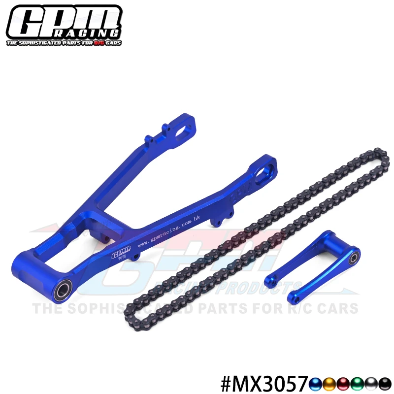 

GPM CNC Alu 7075 Extend Swing Arm (+30mm) +Pull Rod+Chain For LOSI Promoto MX